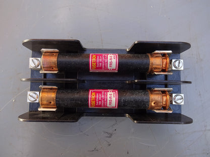 GOULD SHAWMUT 60302 FUSE HOLDER WITH 2 FUSETRON FRS-R-5 / 600V FUSES