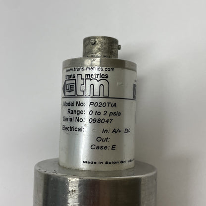 Trans Metrics Series 020 Pressure Transmitter 0-2 PSIA P020TIA (6-PIN CONNECTOR)