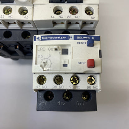 Telemecanique LC2D09 Reversing Contactor w/ LRD08 Overload Relay 2.5–4A