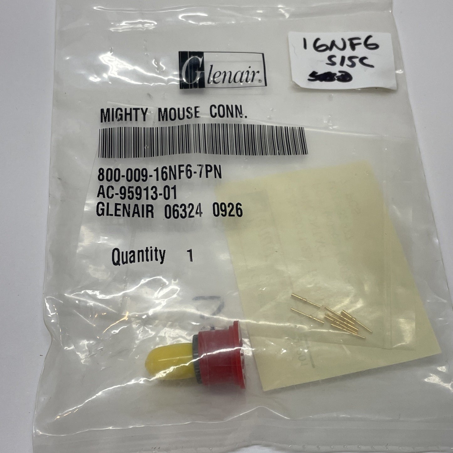 Glenair 800-009-16NF6-7PN Series 800 Mighty Mouse Circular Connector Plug