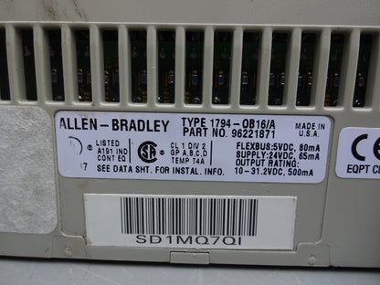 ALLEN BRADLEY 1794-0B16/A / WITH S200-TB3 / 1794-0B16 SERIES A