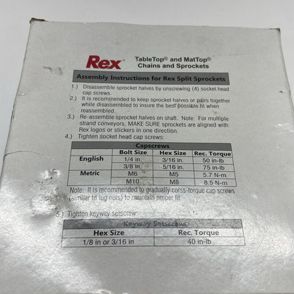 Rexnord NS820-25T 1IN 1KW1SS PA 1″ Bore Split Sprocket 820 Series 10028639