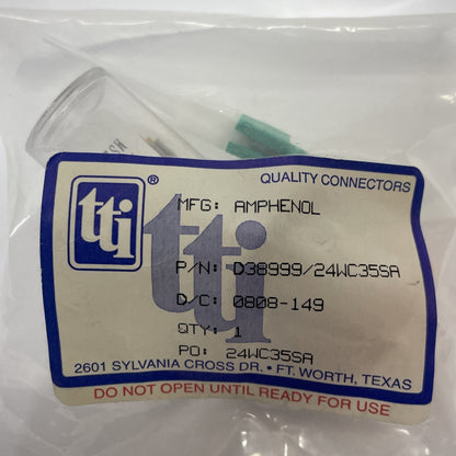 Amphenol D38999/24WC35SA Circular 22 Pos Female Crimp Panel Mount