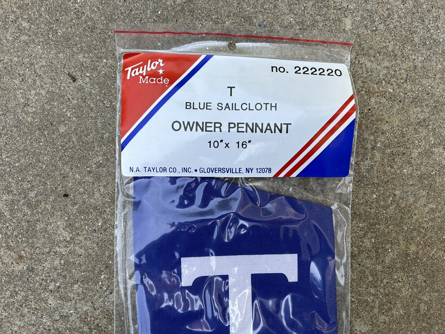TAYLOR MADE 222220 T OWNER PENNANT 10" X 16" BLUE SAILCLOTH MARINE FLAG / NEW