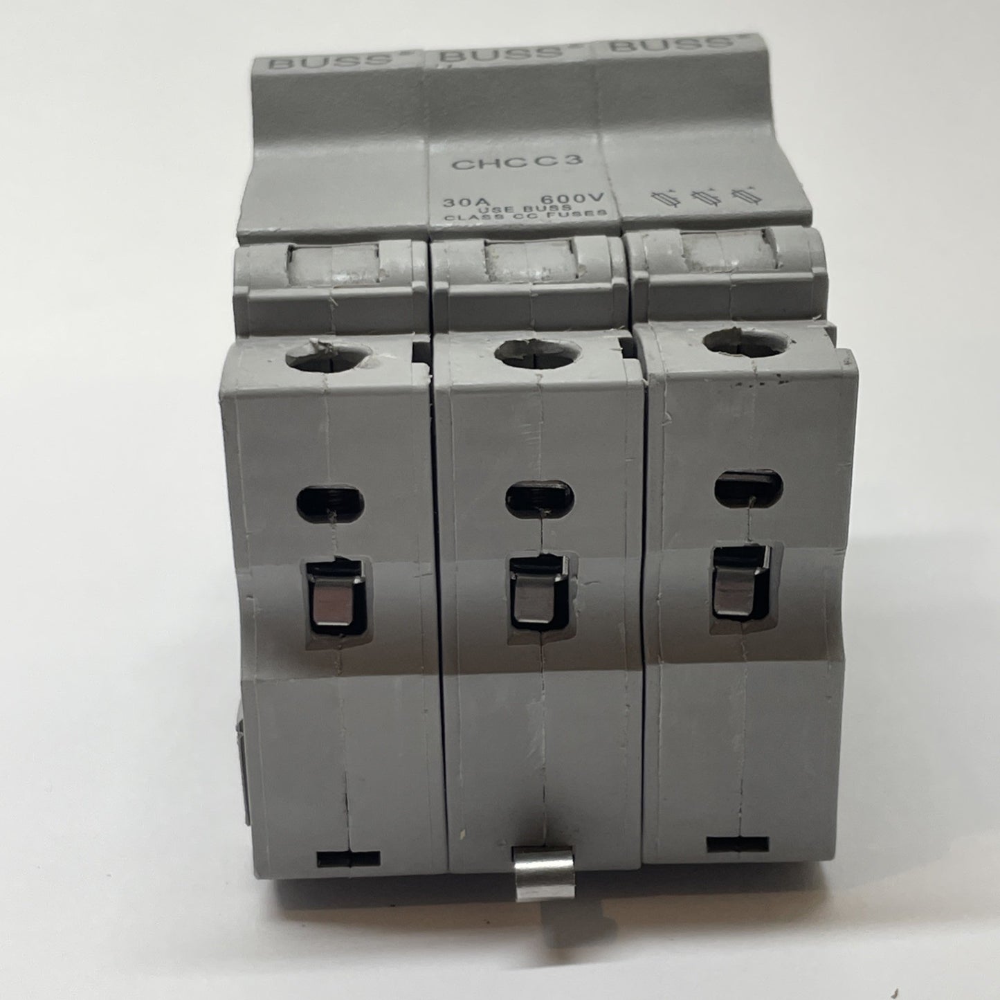 BUSS CHCC3 CIRCUIT BREAKER BUSSMANN 600V 30A WITH (3) LP-CC-5 FUSES
