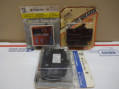 CAL TERM LB-115 / FPW-115 / SD-250 QO-250 CIRCUIT BREAKERS / NEW MIXED LOT OF 3