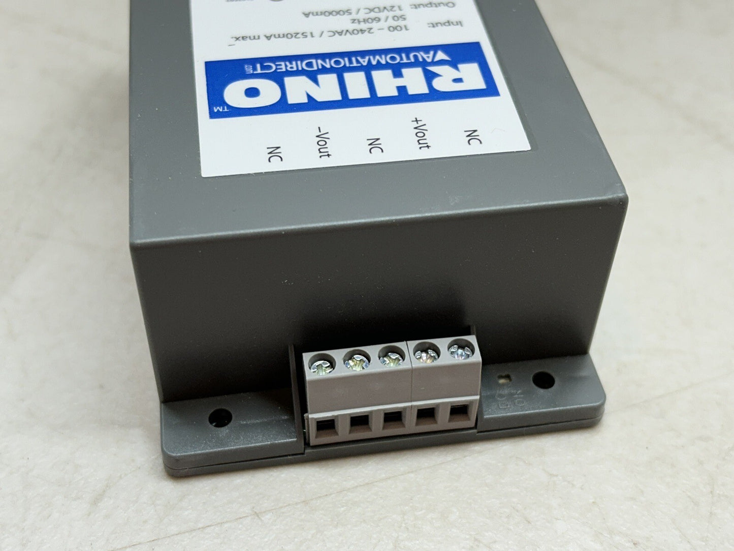 RHINO PSE12-160 Switching Power Supply 12 VDC 5A 60W 120/240VAC Encapsulated