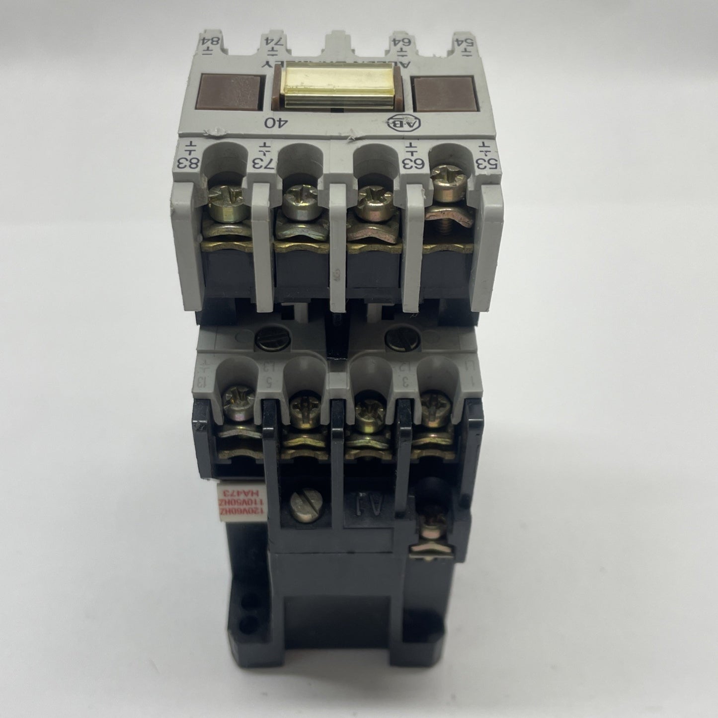 ALLEN BRADLEY 100-A09ND3 SER B CONTACTOR WITH 195-FA40 CONTACT BLOCK