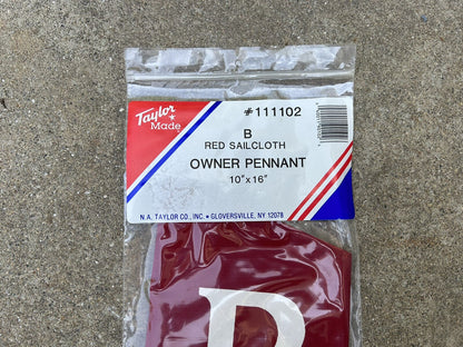 TAYLOR MADE 111102 B OWNER PENNANT 10" X 16" RED SAILCLOTH MARINE FLAG / NEW