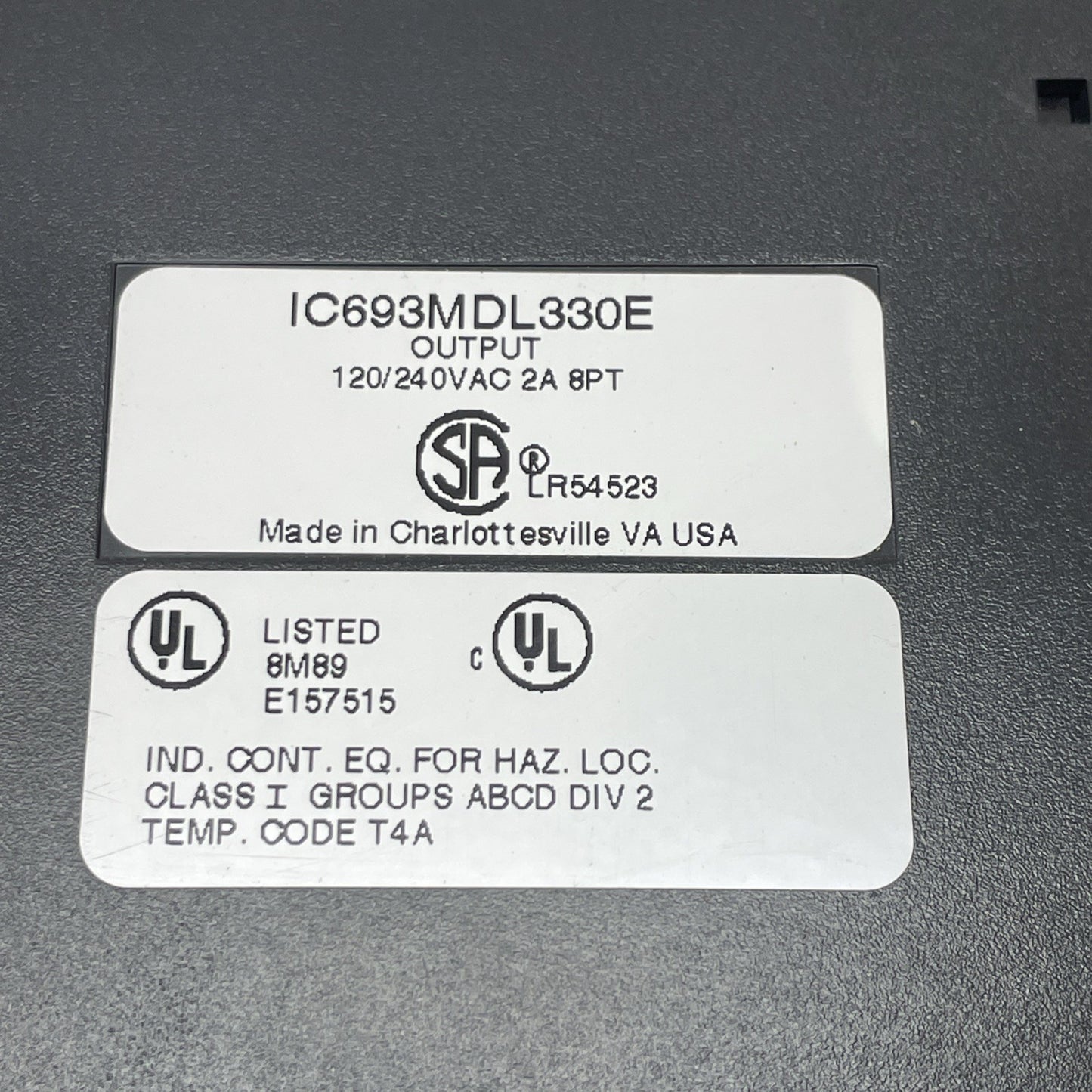 GE Fanuc IC693MDL330E 8-Point AC Output Module 120/240 V 2 A Series 90-30