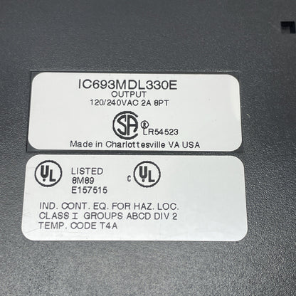 GE Fanuc IC693MDL330E 8-Point AC Output Module 120/240 V 2 A Series 90-30