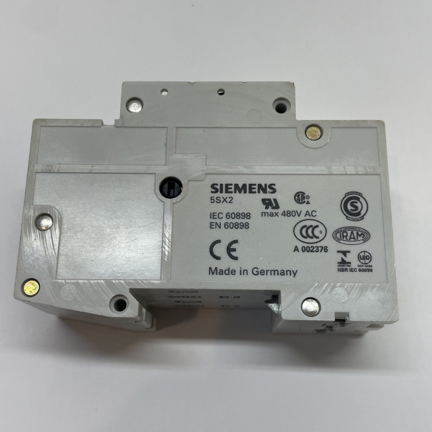 SIEMENS 5SX22-D2 2A D-Curve 2-Pole Circuit Breaker DIN Rail 5SX22D2