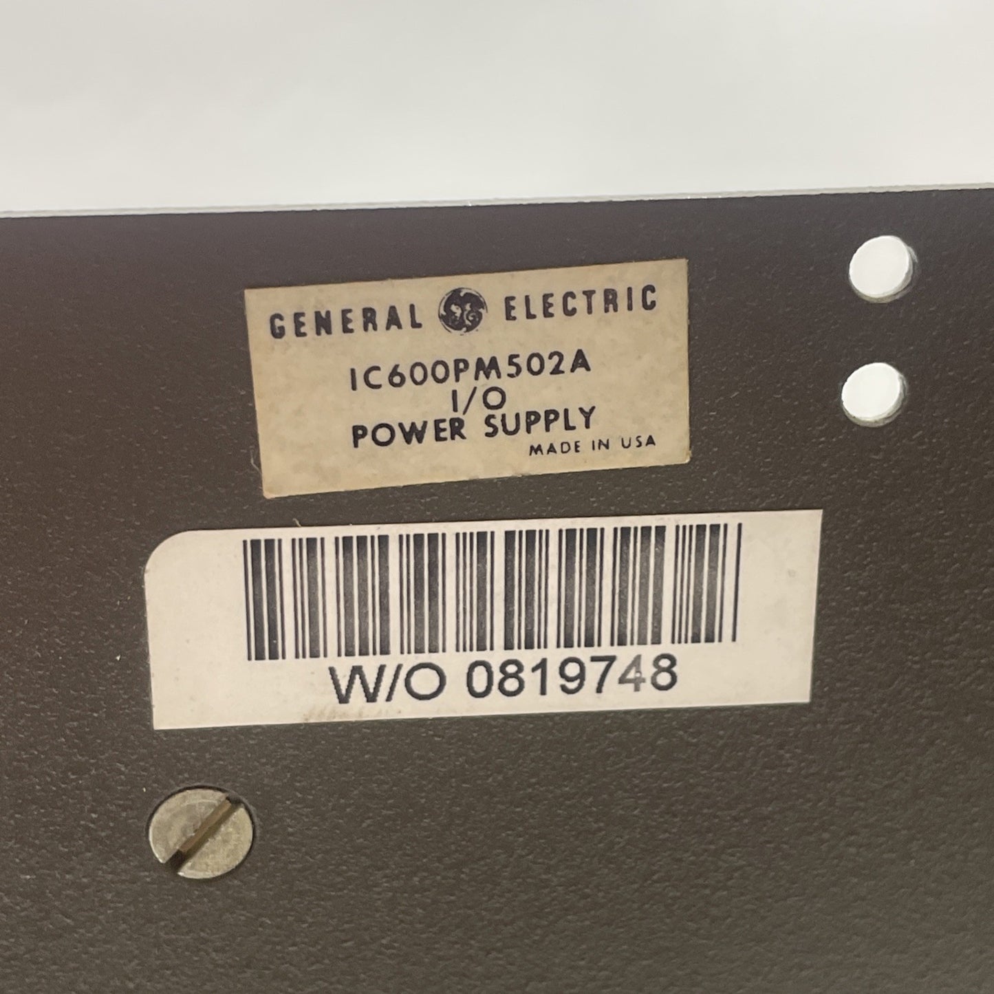 GE / Fanuc IC600PM502A Series-6 I/O Power Supply Module 115/230 VAC