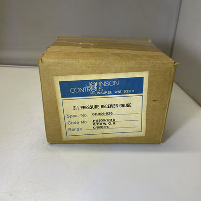 Johnson Controls P-5500-1018 range 0/500 pa 3 1/2" pressure receiver gauge new