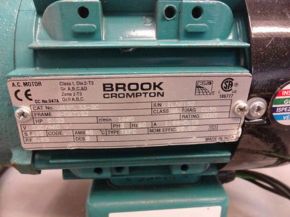BROOK CROMPTON WA4M.33-2C / AC MOTOR W-DA71SJ FRAME / 0.33HP 3PH 230/460V 60HZ