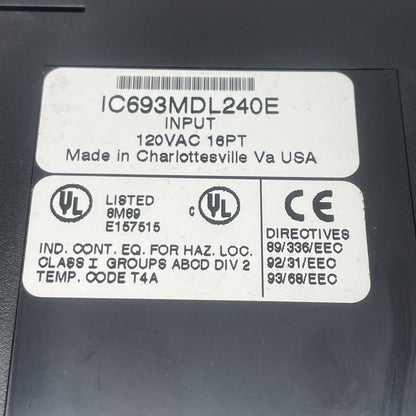 (LOT OF 2) GE Fanuc IC693MDL240E Input 120 VAC 16 Point Module