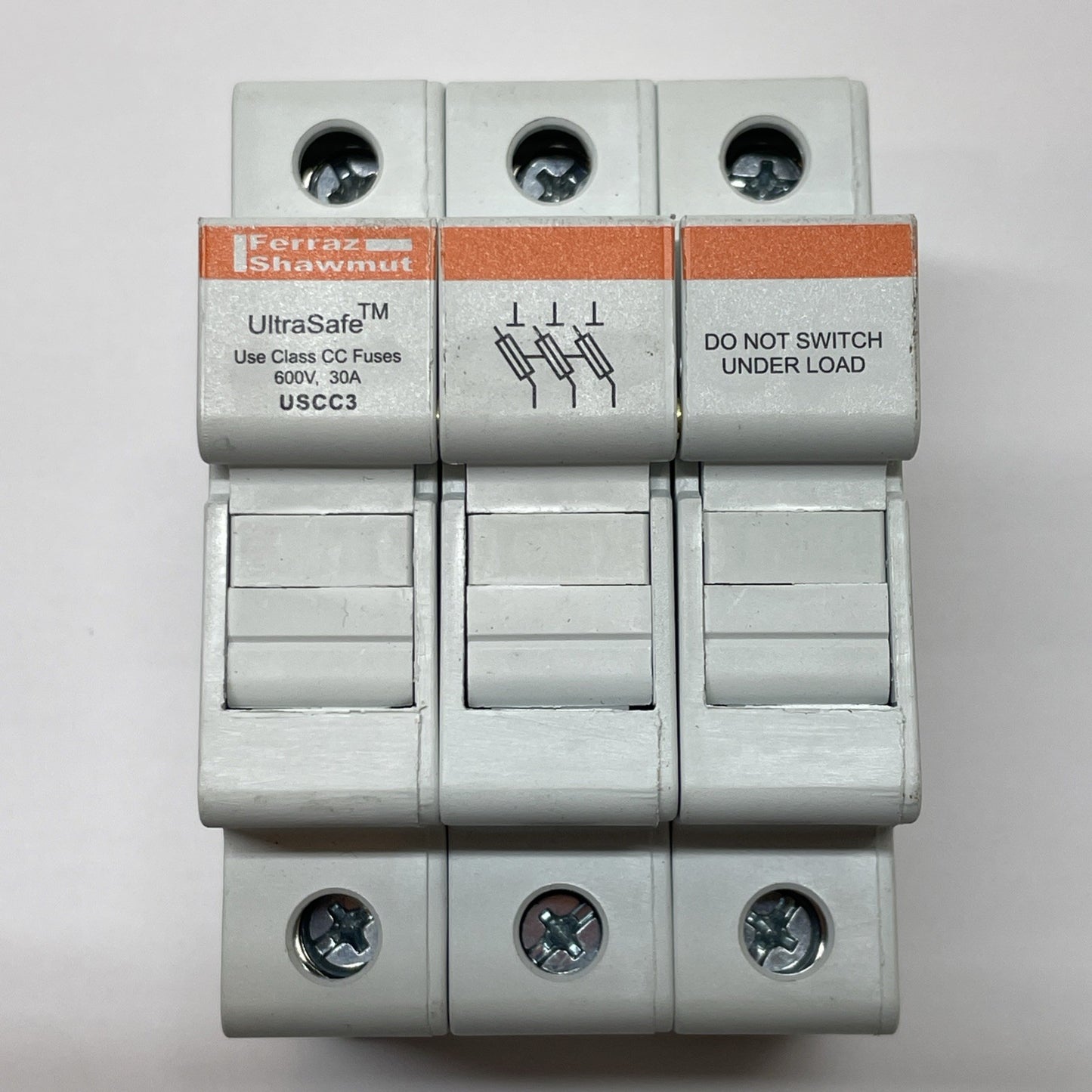 Ferraz Shawmut USCC3 / M217522 Fuse Holder W/ FNQ-R-15 Fuses (3)