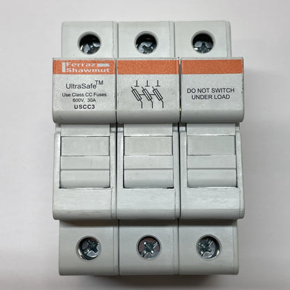 Ferraz Shawmut USCC3 / M217522 Fuse Holder W/ FNQ-R-15 Fuses (3)