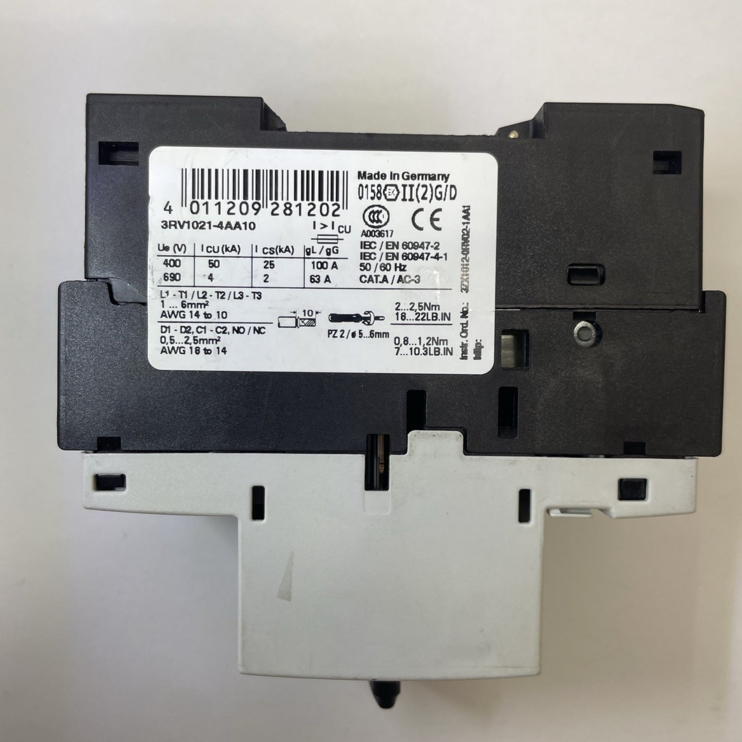 Siemens 3RV1021-4AA10 Manual Motor Starter Protector Breaker 11-16A