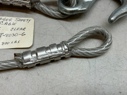 TRAILER SAFETY CABLE WITH WINCH HOOK 9800 LBS 5/16 IN X 34 IN / NEW