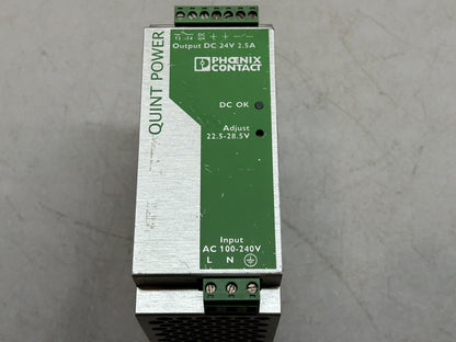 PHOENIX CONTACT QUINT-PS-100-240AC/24DC/2.5 POWER SUPPLY 1.1-0.42AMP 100-240VAC