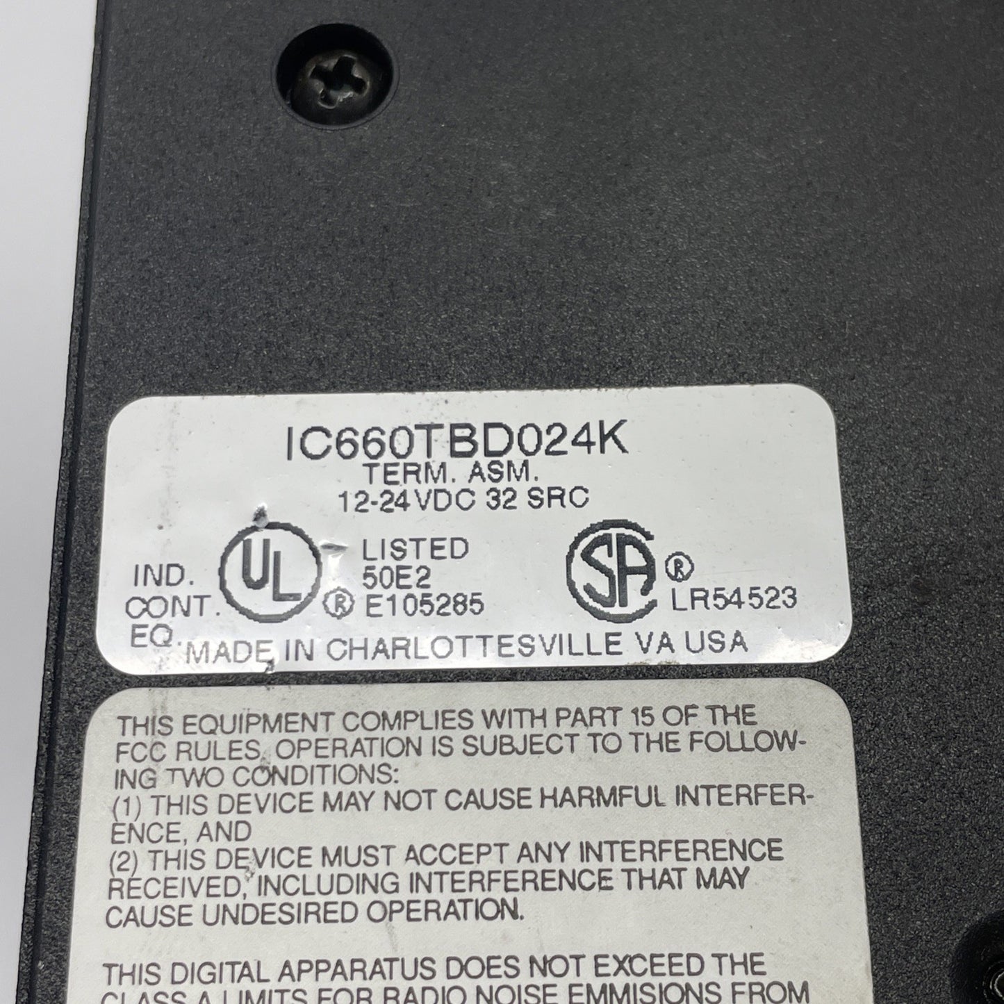 GE Fanuc IC660BBD024 I/O Block Assembly 32-Circuit 12-24 VDC (EBD024K + TBD024K)