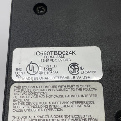 GE Fanuc IC660BBD024 I/O Block Assembly 32-Circuit 12-24 VDC (EBD024K + TBD024K)