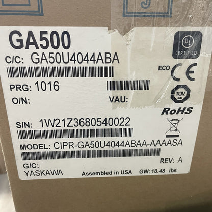 Yaskawa GA500 AC Inverter Drive CIPR-GA50U4044ABAA-AAAASA (380-480V 44A)