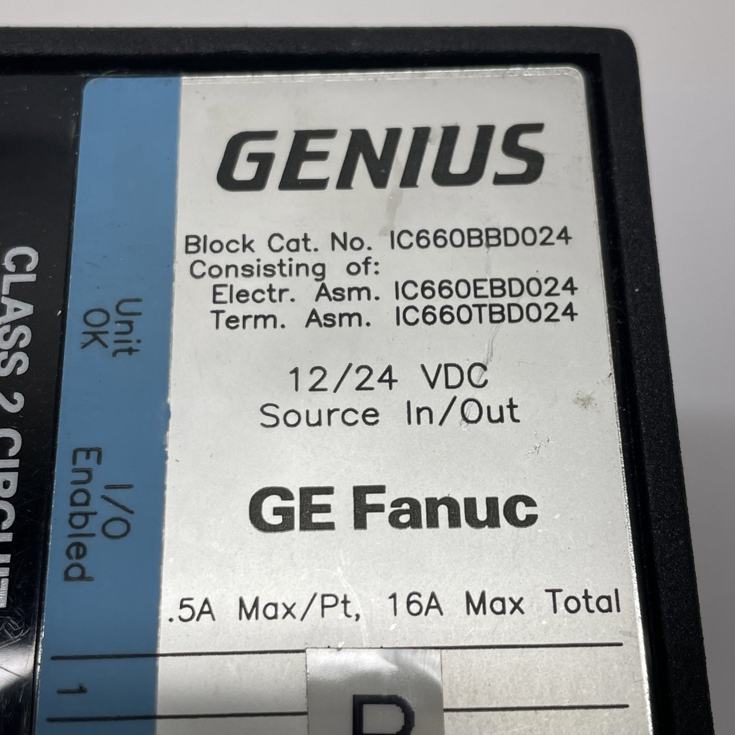 GE Fanuc IC660BBD024 I/O Block Assembly 32-Circuit 12-24 VDC (EBD024 + TBD024)