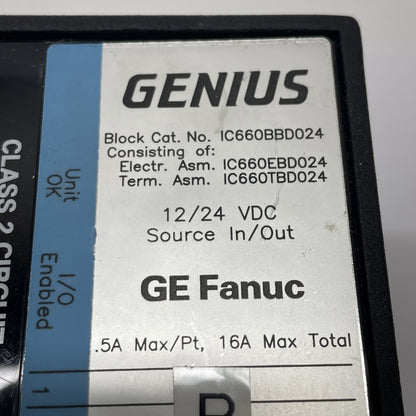 GE Fanuc IC660BBD024 I/O Block Assembly 32-Circuit 12-24 VDC (EBD024 + TBD024)