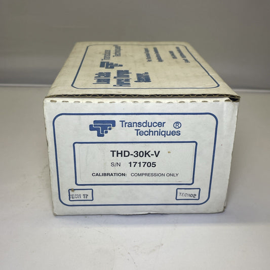 Transducer Techniques THD-30K-V Load Cell 30,000 lb Capacity NEW THD30KV