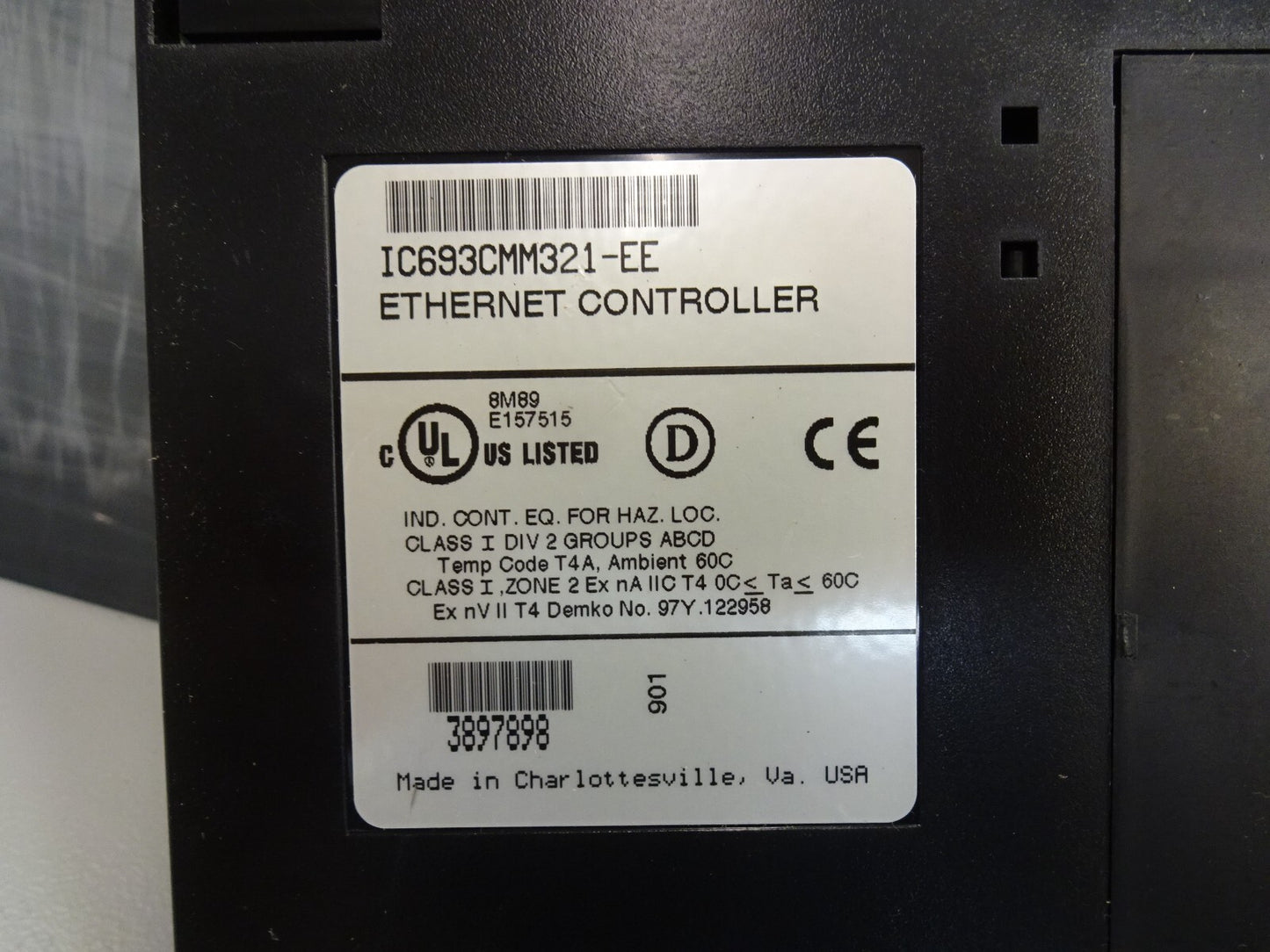 GE Fanuc IC693CMM321-EE Ethernet Interface Module W/ Asante Adapter