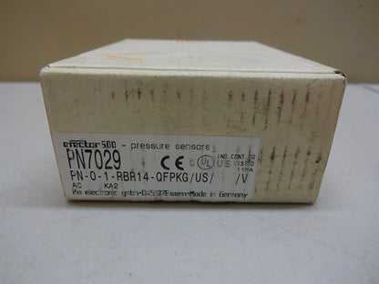 IFM EFECTOR 500 PN7029 / PRESSURE SENSOR SWITCH / PN-0-1-RBR14-QFPKG/US/V / NEW