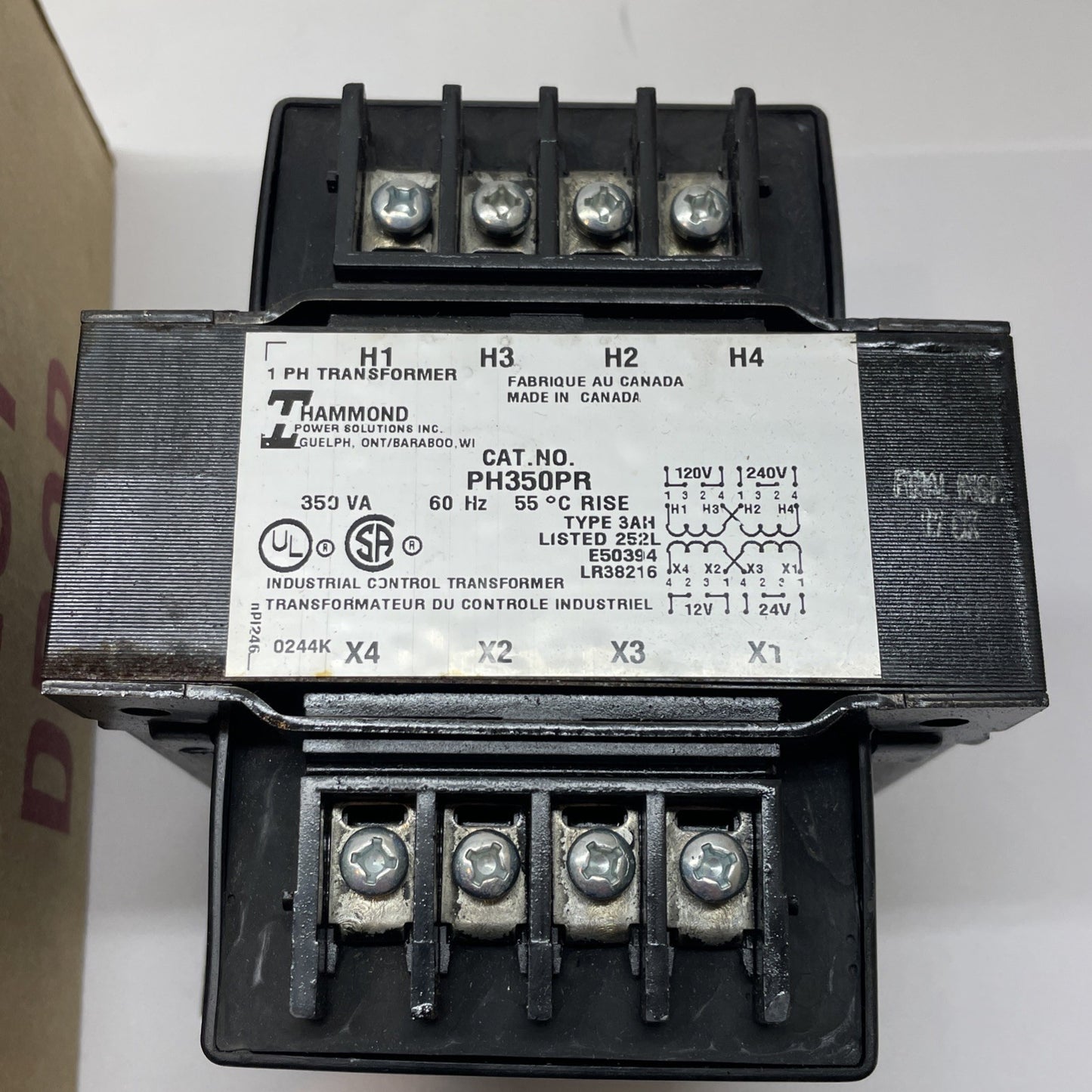 PH350PR Hammond 350VA Control Transformer 120/240-12/24V