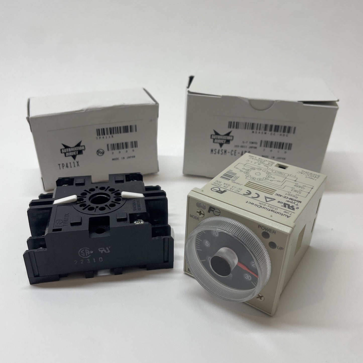 Automation Direct MS4SM-CE-ADC Timer Relay 0.05s-60h  w/ TP411X Relay Socket