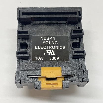 YOUNG ELECTRONICS NDS-11 RELAY 11 PIN SOCKET 10A 300V DIN RAIL MOUNT NDS11 CRDB