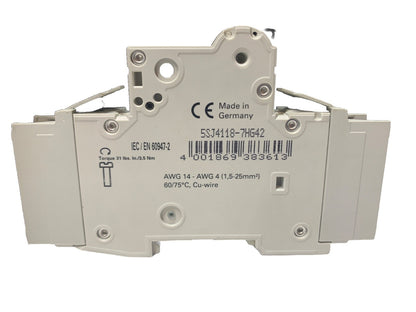 SIEMENS 5SJ4 118-7HG42, CIRCUIT BREAKER, 15A, 1P NEW!