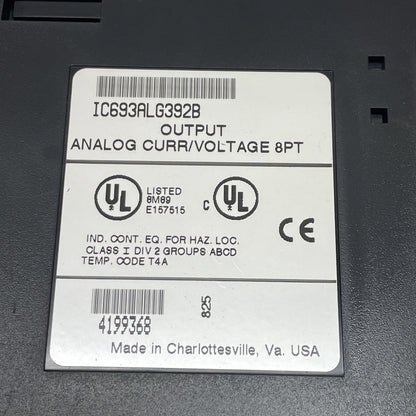 GE / Fanuc IC693ALG392B 8-Channel Analog Output Module