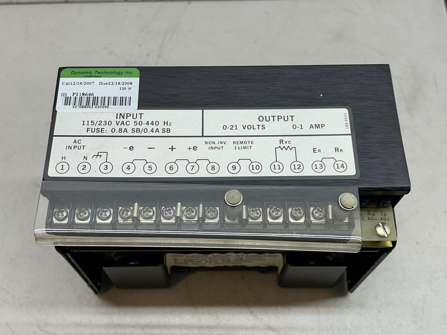 KEPCO PAT 21-1 / PAT21-1 / POWER SUPPLY INPUT 115/230VAC / OUTPUT 0-21V 0-1A