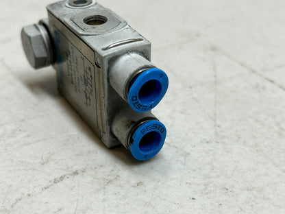 FESTO VFOF-LE-BAH-G18-Q6 / 8001459 ONE WAY THROTTLE VALVE HD43 P MAX 10 BAR