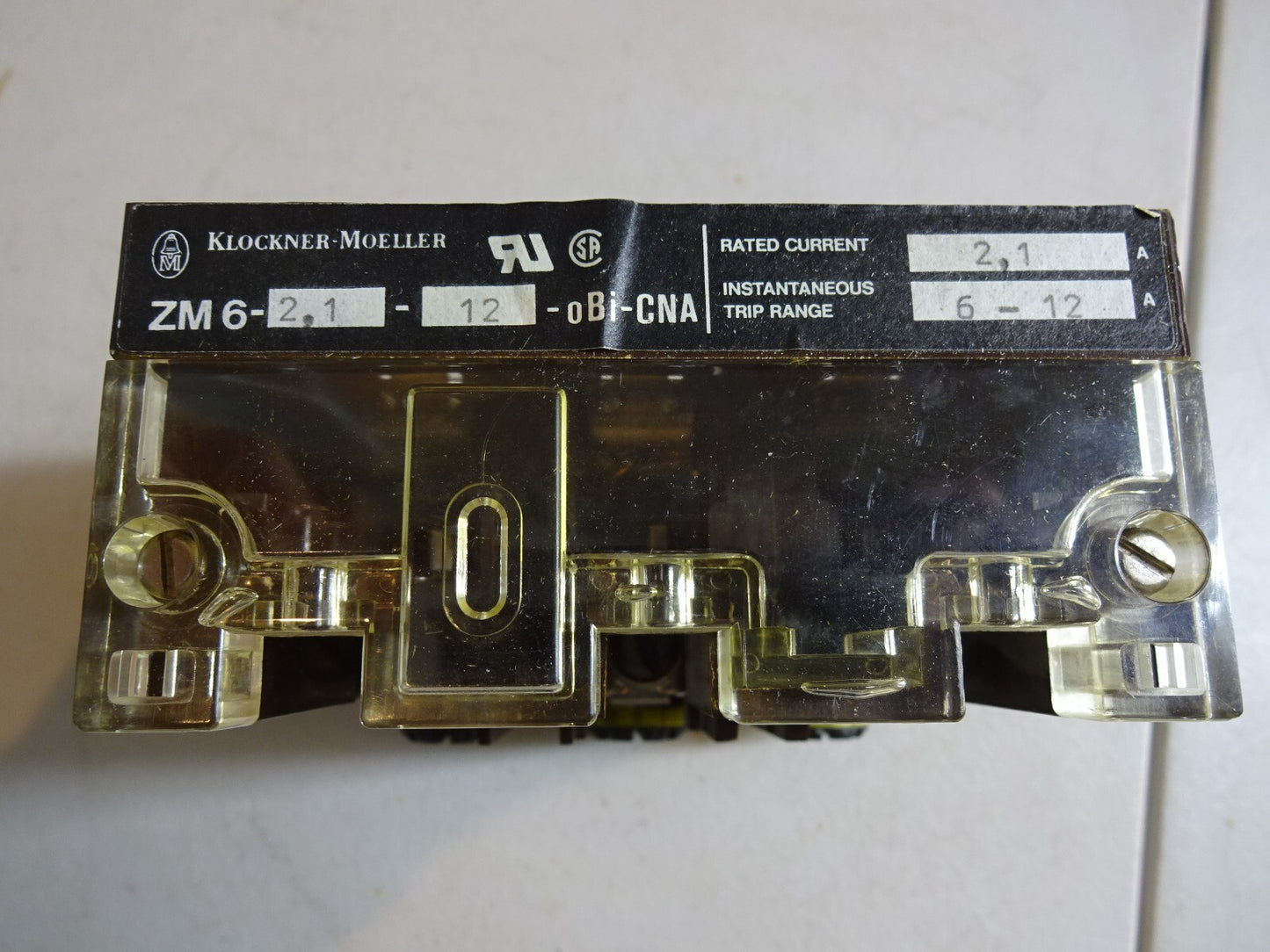 KLOCKNER MOELLER ZM6-2,1-12-0BI-CNA / OVERLOAD RELAY / TRIP RANGE 6-12