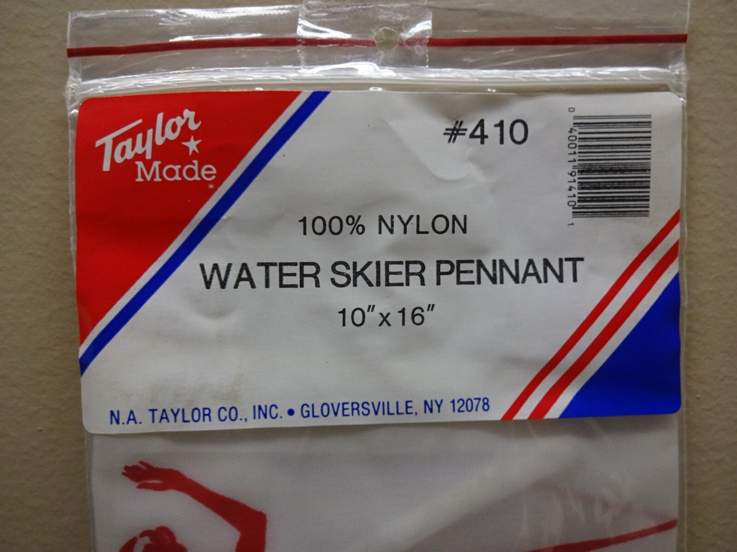 TAYLOR MADE #410 WATER SKIER PENNANT 10" X 16" NYLON MARINE BOAT FLAG / NEW