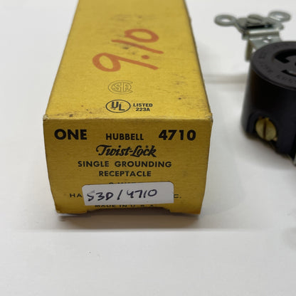 HUBBELL HBL4710 TWIST-LOCK SINGLE RECEPTACLE 15A 125V 2 POLE 3 WIRE GROUNDING