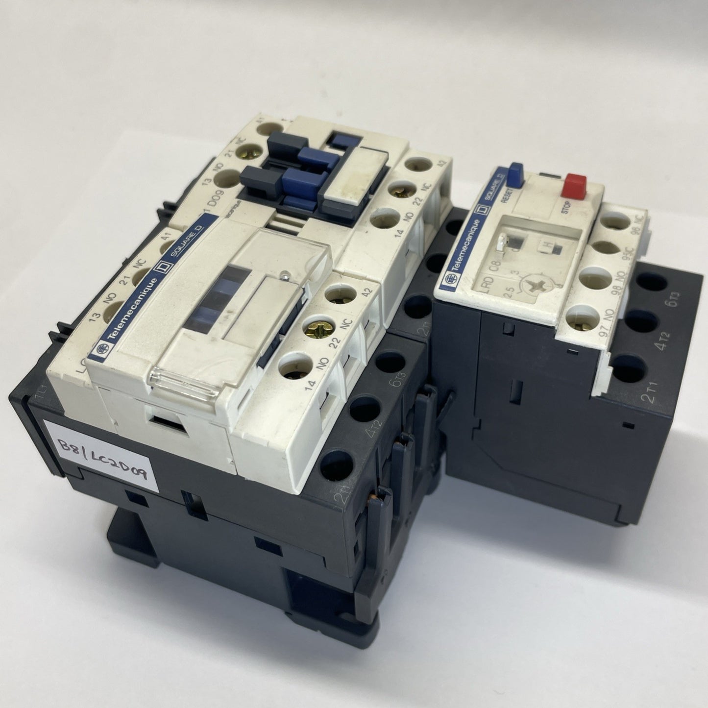 Telemecanique LC2D09 Reversing Contactor w/ LRD08 Overload Relay 2.5–4A