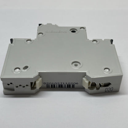 Siemens 5SY4 120-8  20A 1-Pole D-Curve DIN Rail Miniature Circuit Breaker