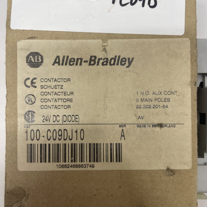 Allen Bradley 100-C09D10 Contactor 120v Coil 3-Pole 1NO 600VAC 25A 7.5Hp