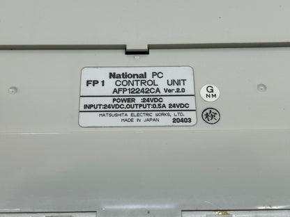MATSUSHITA FP1 / AFP12242CA NATIONAL PC CONTROL UNIT  24VDC / USED AS SAMPLE