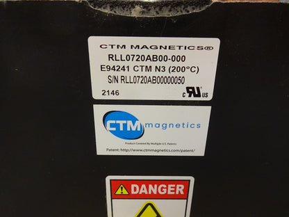 CTM MAGNETICS RLL0720AB00-000 LIQUID COOLED INDUCTOR 3% IMPEDANCE 720AMP 33MH