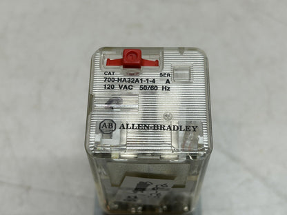ALLEN BRADLEY 700-HA32A1-1-4 RELAY SER A 120VAC WITH IDEC SR2P-06 BASE 92Y30C