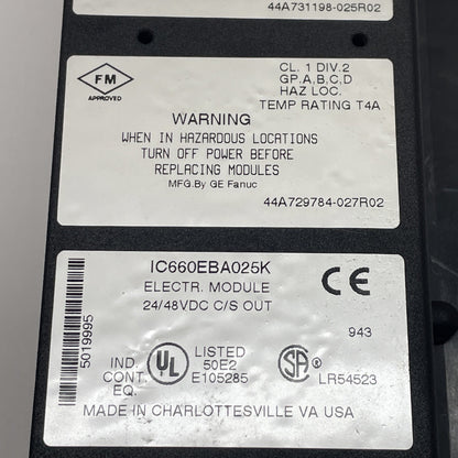 GE Fanuc IC660BBA025 Genius I/O Module IC660EBA025K + IC660TBA025K (USA)